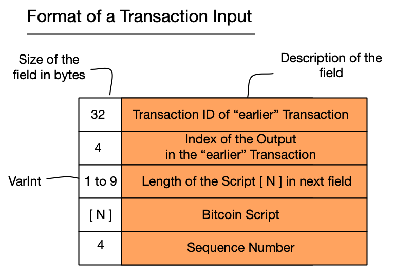 Figure 3: Format of Transaction Input
